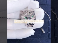 گردنبند 18 عیار طلای سفید اتومبیل ردیف پلنگ اونیکس در مقابل الماس سفارشی