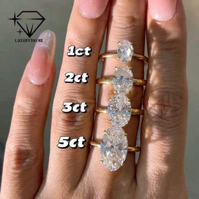 Luxuryshine Oval Cut VVS2/VS1 Lab Grown Diamond 1-5CT Solitaire Ring 18K solid Gold custom Jewelry With IGI Certificate