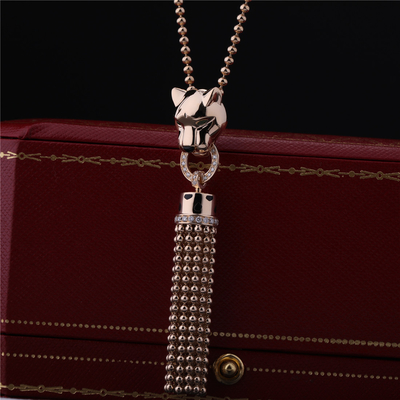 18K Gold De Cartier Necklace Yellow Black Lacquer Onyx Diamonds