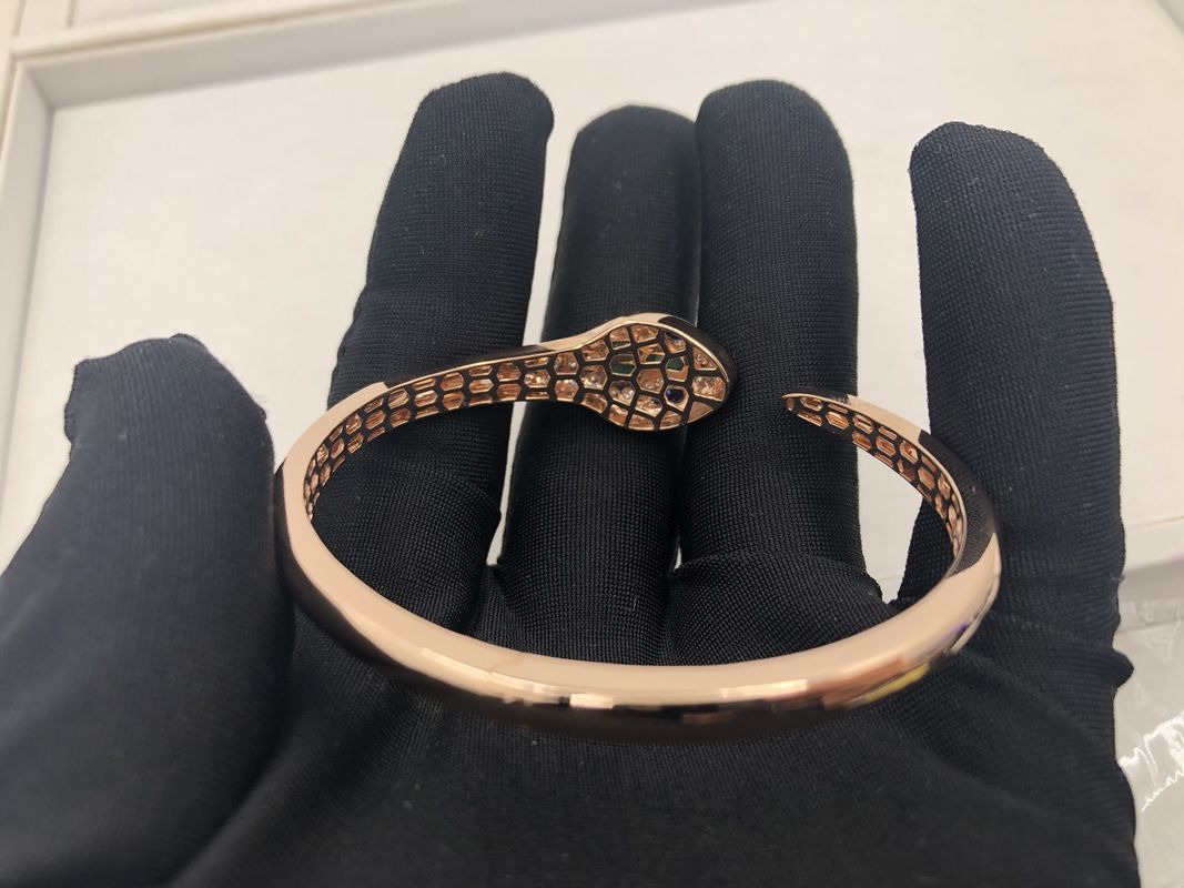 کیفیت دستبندهای جذاب طلا و جواهر لوکس Snakewomens طلای صورتی 18 Kt با الماس کارخانه