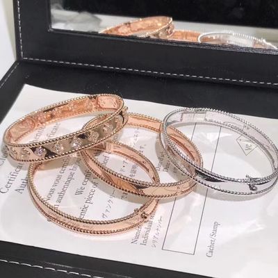 کیفیت دستبند مدیوم مدل VCA Real 18k Gold Perlee Signature Gold Gold Rose White کارخانه