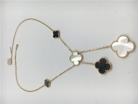 کیفیت گردنبند به شکل گل طلای زرد 18k ، گردنبند Van Cleef Arpels Magic Alhambra کارخانه