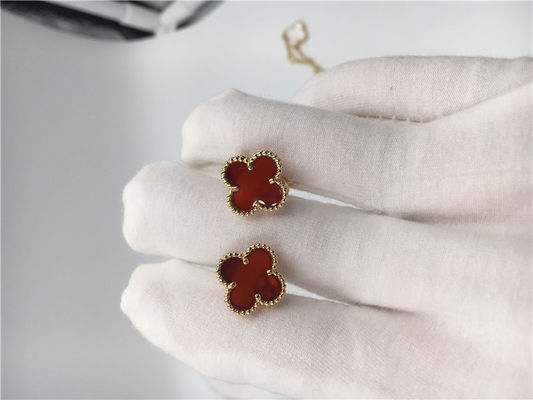 کیفیت گوشهای Van Cleef Arpels Sweet Alhambra 18k طلای زرد با کارنلیان است کارخانه