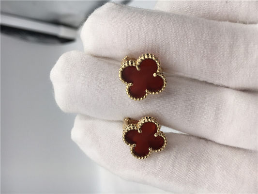 کیفیت گوشهای Van Cleef Arpels Sweet Alhambra 18k طلای زرد با کارنلیان است کارخانه