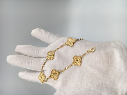 کیفیت دستبند طلای 5 نقره زنانه 18K دستبند طلایی Alhambra No Gemstone کارخانه
