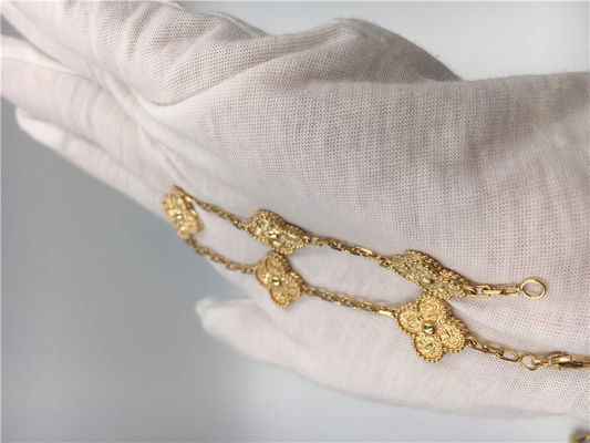 کیفیت دستبند طلای 5 نقره زنانه 18K دستبند طلایی Alhambra No Gemstone کارخانه