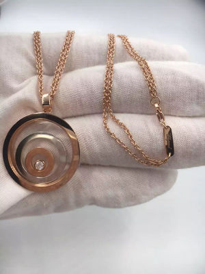 کیفیت گردنبند طلای گرد 18K طلای آویز زنانه Chopard Happy Spirit با الماس کارخانه