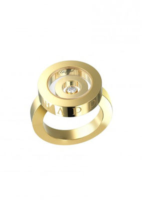 کیفیت حلقه 18K Gold Chopard Happy Spirit ، حلقه الماس شکل طبیعی 0.1 عیار قلب کارخانه