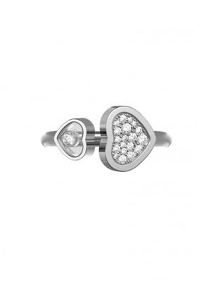 کیفیت 0.22 عیار طبیعی الماس 18K Chopard Happy Hearts حلقه دست ساز بدون سنگ کارخانه