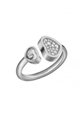 کیفیت 0.22 عیار طبیعی الماس 18K Chopard Happy Hearts حلقه دست ساز بدون سنگ کارخانه