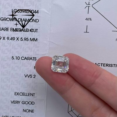 کیفیت LuxuryShine VVS-VS 0.1-10CT Asscher شکل آزمایشگاهی الماس رشد D-F رنگ الماس سفید با گواهینامه IGI سنگ های برش 3EX کارخانه