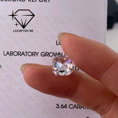 کیفیت LuxuryShine VVS-VS 0.1-10CT Asscher شکل آزمایشگاهی الماس رشد D-F رنگ الماس سفید با گواهینامه IGI سنگ های برش 3EX کارخانه