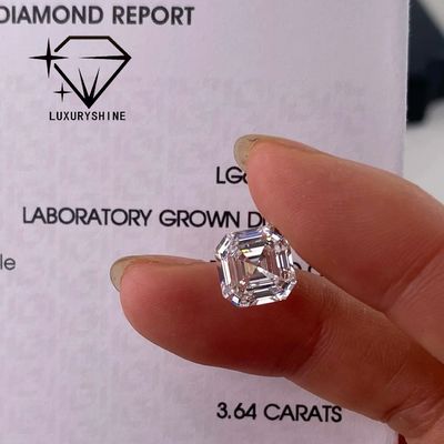 کیفیت LuxuryShine VVS-VS 0.1-10CT Asscher شکل آزمایشگاهی الماس رشد D-F رنگ الماس سفید با گواهینامه IGI سنگ های برش 3EX کارخانه
