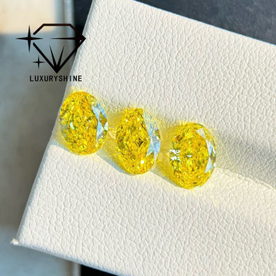 کیفیت الماس آزمایشگاهی LuxuryShine VVS-VS فانتزی زرد/زرد روشن/فانتزی شدید/زرد زنده 1 قیراط 2 قیراط 3 قیراط 4 قیراط 5 قیراط با برش بیضی عالی با گواهی و جواهرات سفارشی کارخانه