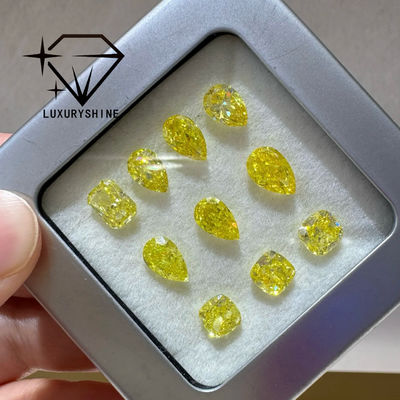 کیفیت الماس آزمایشگاهی LuxuryShine VVS-VS فانتزی زرد/زرد روشن/فانتزی شدید/زرد زنده 1 قیراط 2 قیراط 3 قیراط 4 قیراط 5 قیراط با برش بیضی عالی با گواهی و جواهرات سفارشی کارخانه