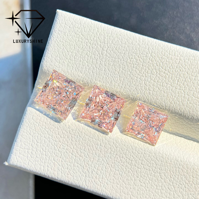 LuxuryShine 1-10CT شکل پرنسس رنگ صورتی فانتزی آزمایشگاهی الماس بالغ VVS-VS الماس های آزاد جواهرات سفارشی با گواهینامه IGI
