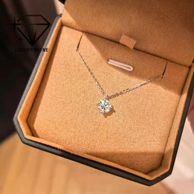 گردنبند الماس لکسوشین دایره ای آزمایشگاهی VVS2/VS1 شفافیت D-F رنگ 18K طلایی جامد جواهرات سفارشی با گواهینامه IGI