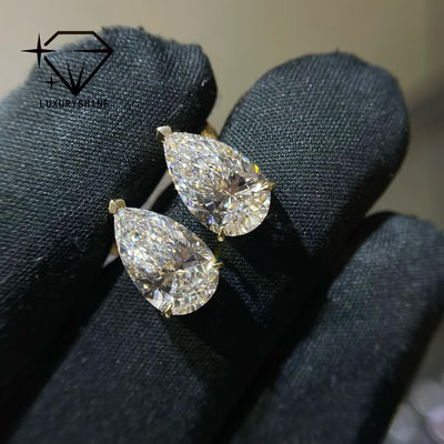 کیفیت طلای 18K برش لابراتوار رشد الماس استد گوشواره VVS-VS شفافیت کارخانه