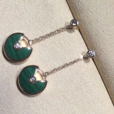 کیفیت گوشواره Amulette De Earrings طلای شخصی 18k طلای زرد / صورتی / سفید کارخانه