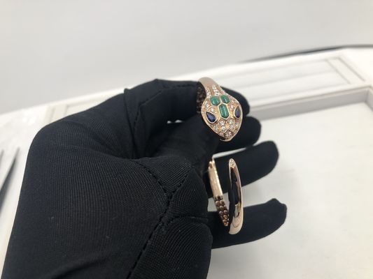 کیفیت دستبندهای جذاب طلا و جواهر لوکس Snakewomens طلای صورتی 18 Kt با الماس کارخانه