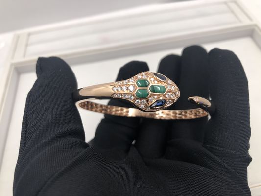 کیفیت دستبندهای جذاب طلا و جواهر لوکس Snakewomens طلای صورتی 18 Kt با الماس کارخانه