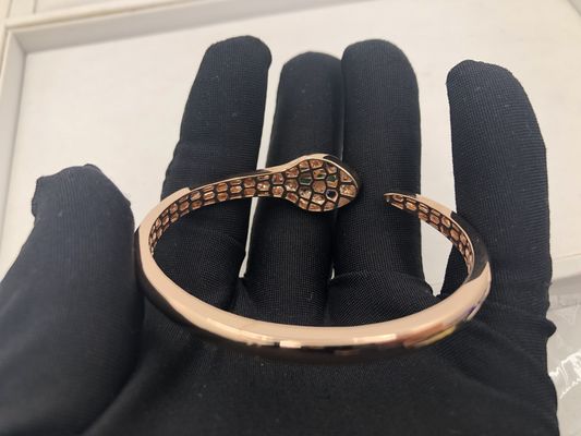 کیفیت دستبندهای جذاب طلا و جواهر لوکس Snakewomens طلای صورتی 18 Kt با الماس کارخانه