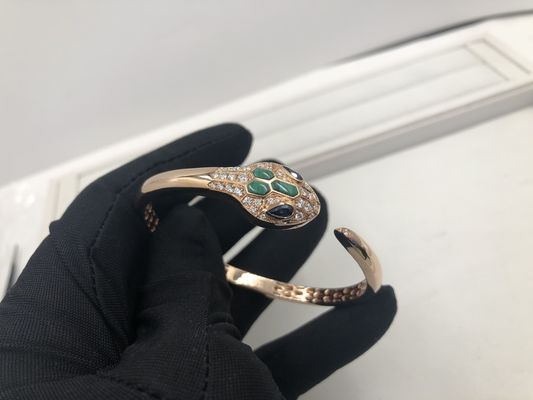 کیفیت دستبندهای جذاب طلا و جواهر لوکس Snakewomens طلای صورتی 18 Kt با الماس کارخانه