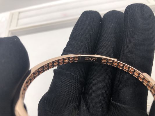 کیفیت دستبندهای جذاب طلا و جواهر لوکس Snakewomens طلای صورتی 18 Kt با الماس کارخانه