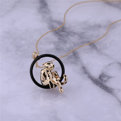 کیفیت PANTHÈRE DE NECKLACE YELLOW GOLD CERAMIC LACQUER TSAVORITE GARNET DIAMONDS کارخانه