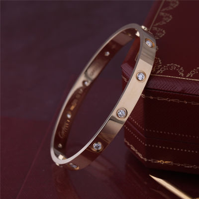 کیفیت New York Classic Love Bangle 10 Diamonds Love دستبند عاشقانه ضخیم در جواهرات لوکس طلای زرد 18K کارخانه