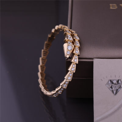 کیفیت دستبند مار مار طلای زرد 18 عیار دستبند نازک Serpenti Viper One Coil کارخانه