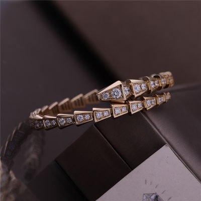 کیفیت دستبند مار مار طلای زرد 18 عیار دستبند نازک Serpenti Viper One Coil کارخانه
