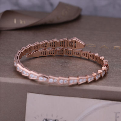 کیفیت دستبند لوکس Closet Rose Gold Gold Serpenti Viper یک سیم پیچ کامل الماس مار بنگ 353792 کارخانه