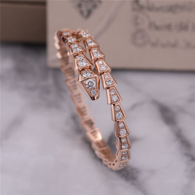 کیفیت دستبند لوکس Closet Rose Gold Gold Serpenti Viper یک سیم پیچ کامل الماس مار بنگ 353792 کارخانه