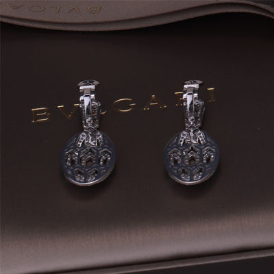 کیفیت گوشواره های Serpenti با نام تجاری طلای لوکس در مجموعه طلای سفید 18K با چشم های زمرد و با مارهای الماس سر مار کارخانه
