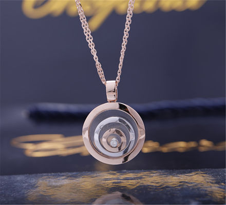 کیفیت آویز روح شاد Chopard در طلای سفید رزگلد با الماس رقصنده 798231-9001 کارخانه