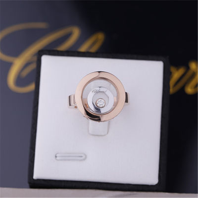 کیفیت انگشتر روح شاد شوپارد از طلای سفید رزگلد ۱۸ عیار با الماس کارخانه