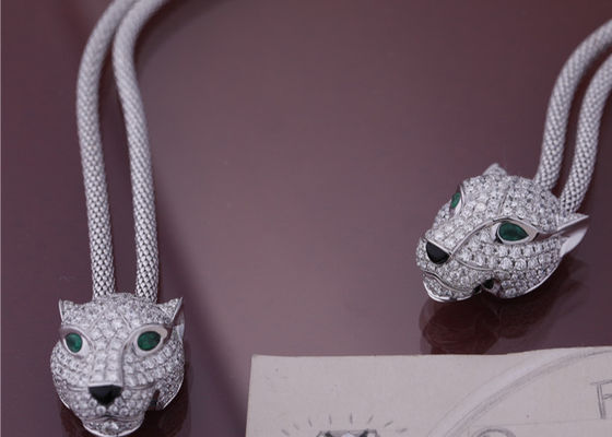 کیفیت گردنبند PanthèRe De Cartier Diamonds Gold Emeralds Onyx کارخانه